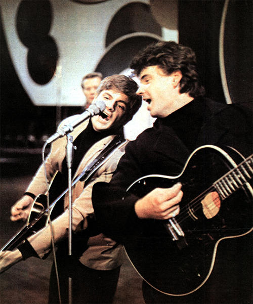 The Everly Brothers rehearse for the Grand Gala du Disque in Amsterdam (c. 1965)