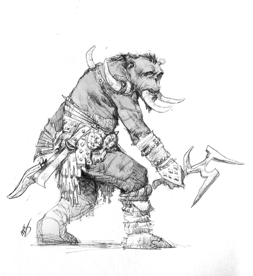 A Güttja orc. Also known as black orcs, these are a people native of Xumai. No different from t