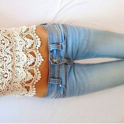 Lace Tank TopSkinny Jeans