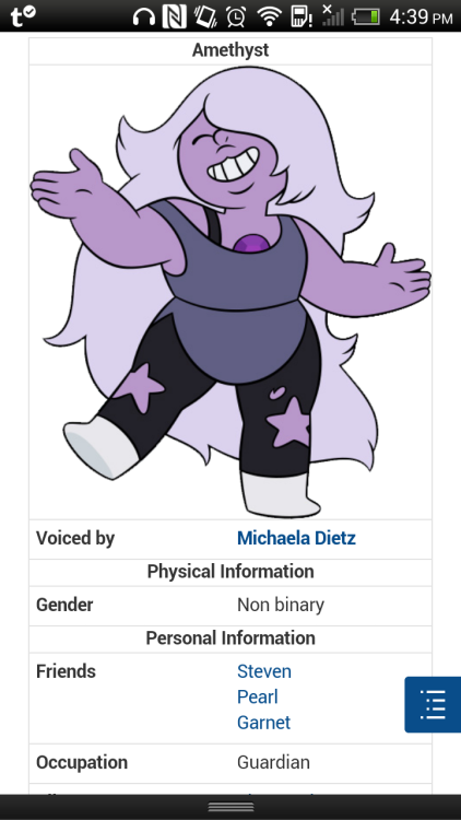 thelittlestbull:  artemispanthar:  thelittlestbull:  Why does nobody comment on the fact they are non-bianary?  I don’t know where you’ve been but people talk about this all the time. Especially just after Rebecca confirmed it Unless you meant in
