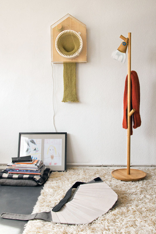An Artist designed a Clock that knits a Scarf a year. It's called the 365 knitting clock.