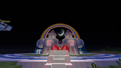 nyrachar:  Gorgeous view of Care’s Cotton Candy Castle Come check it out! IP: mc.nyrachar.com  Submitted by: Lazy_Mizuchi  edit: THANKS for your help with the cloud fountains lazy! ~Care