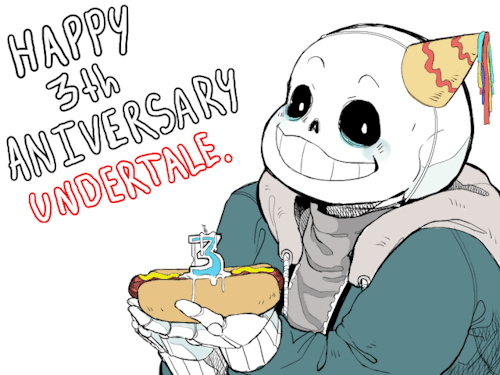 heavenlytale:  | HAPPY 3th ANIVERSARY UNDERTALE | 🎉 Lilttle doodle, I love undertale and its fandom, it gave me a great opportunity to meet people and show my art, Toby Fox’s work really is amazing. 