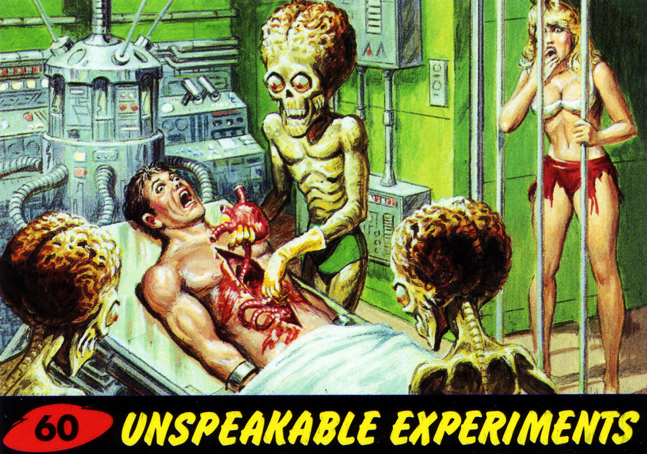 horroroftruant:  Mars Attacks Trading Cards (Ten Images)Mars Attacks is a science