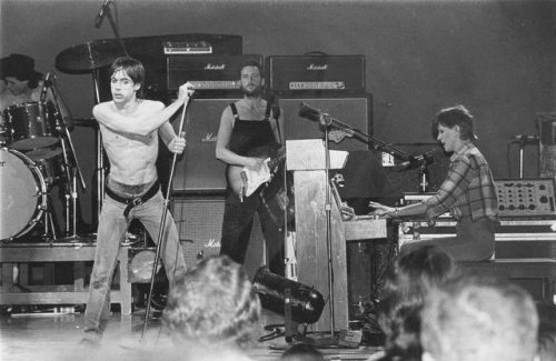 vaticanrust: Iggy Pop and David Bowie on stage in San Francisco, 1977.