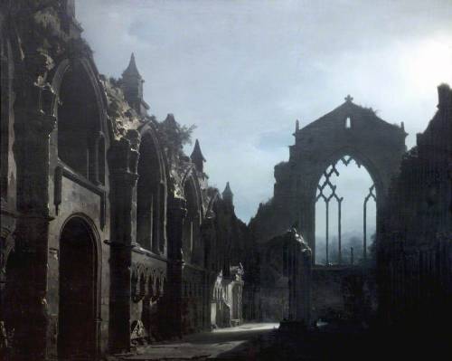 sakrogoat: Louis-Jacques-Mandé Daguerre - The Ruins of Holyrood Chapel