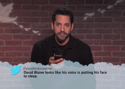 tastefullyoffensive:  Celebrities Read Mean Tweets About Themselves #7