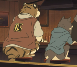 cartooncanine:  tbh my favorite part about this anime is that theyre not even anthropomorphic theyre literally animals in clothes and they still sit and walk and grab things like animals would