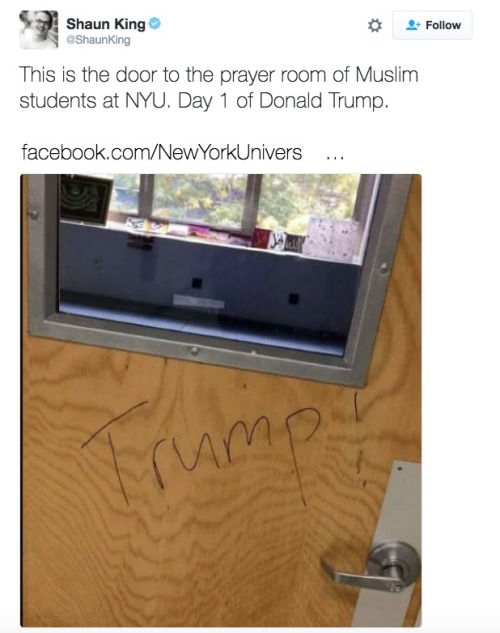 shychemist:Day 1 of Donald Trump via @Shaunking Update: Added 5 more photos.This is sickening.