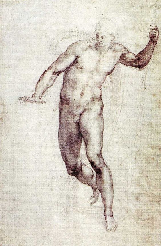 rubenista:Michelangelo, Study for the Risen Christ, 1533