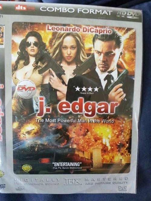 lightscamerareaction:  Pirated J. Edgar DVD cover. aka the best thing you’ll see on tumblr today.