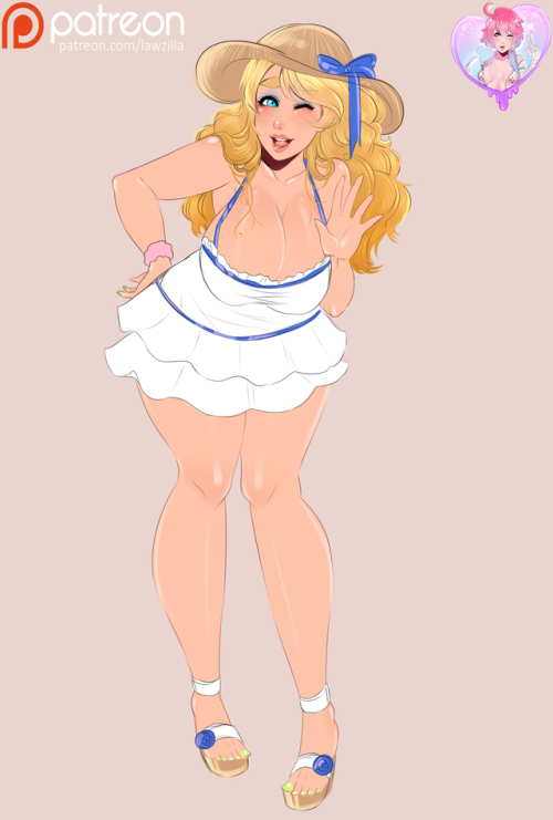 XXX Sammy in a summer dress ! Flatcolors comission photo