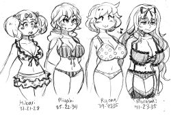 idoodlez:Senran Kagura doodles based on this ask