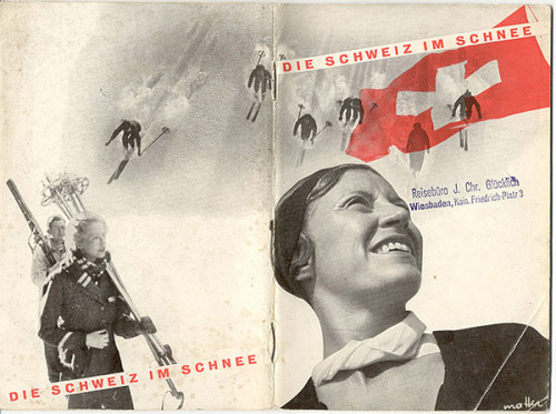 Herbert Matter, layout and execution of his famous campaign for the Swiss tourism Board, 1935. The m