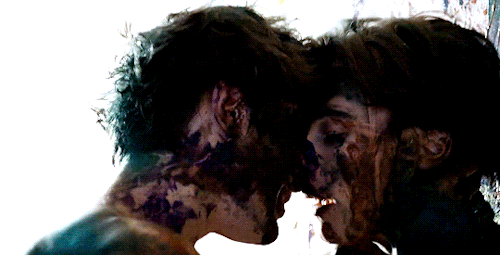 Eliott + Holding Lucas Face While Kissing Him
