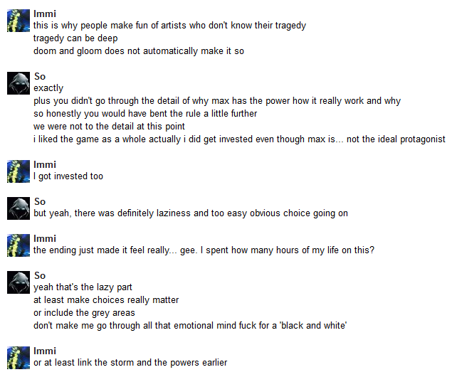 The title of this post is pretty inaccurate. There are maybe five sentences of interaction
