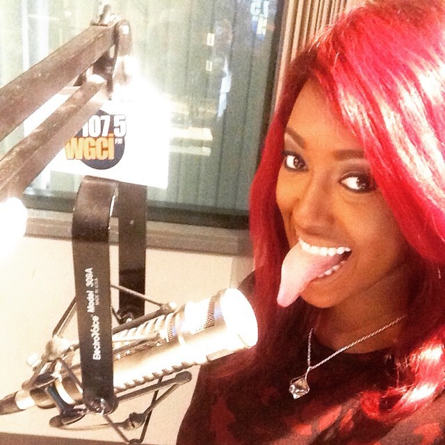 glamazontyomi:  Rocking the mic with DJ Moondawg on @wgci Tune in to 107.5 I’m