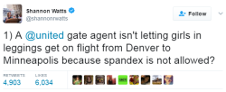 dopeshitgoodfeelings:  gregwuzhere: hustleinatrap:    United Airlines denied entry two teenage girls who were wearing leggings because a gate agent deemed their dress improper. They did not meet a dress code for special pass travelers, however, “regular