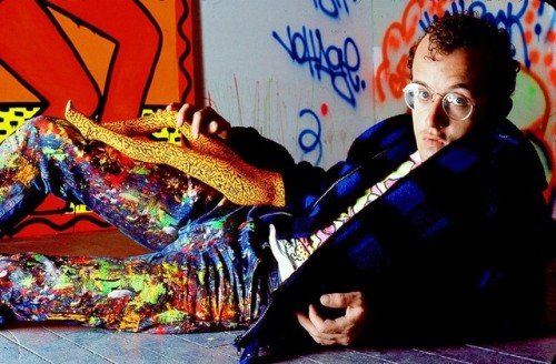 Porn Pics twixnmix:   Keith Haring photographed by