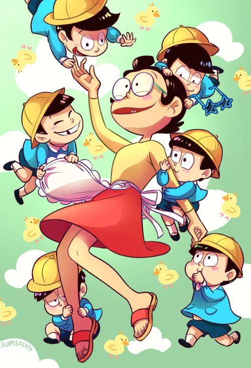 slamsocks: Shouts out to the one who gave birth to sextuplets Momma Matsuyo is so cute jfc