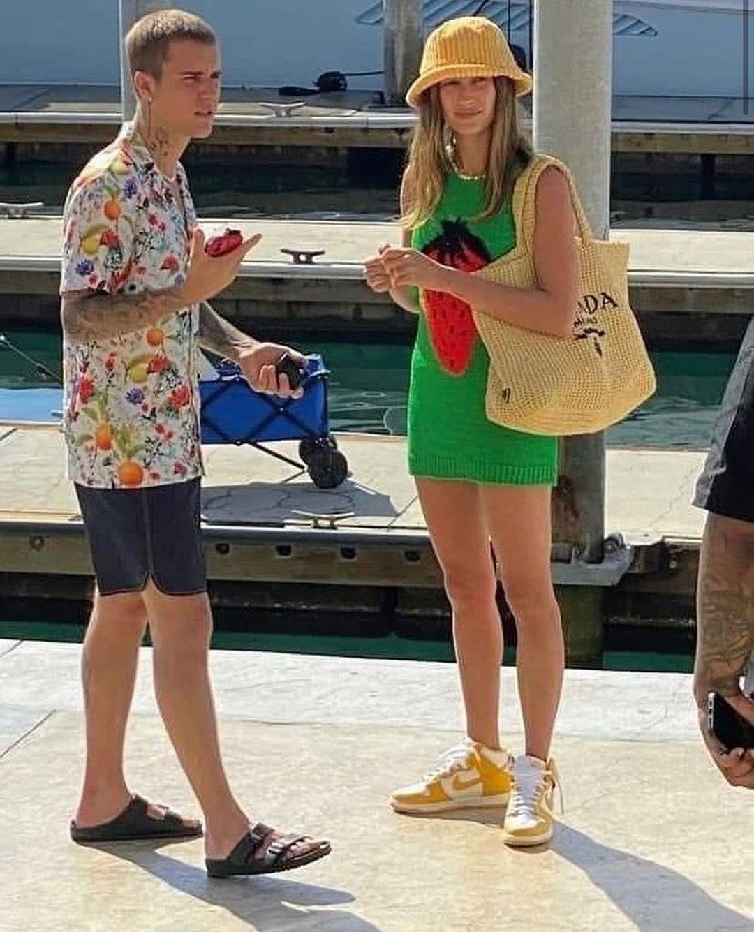 hailey bieber prada bag