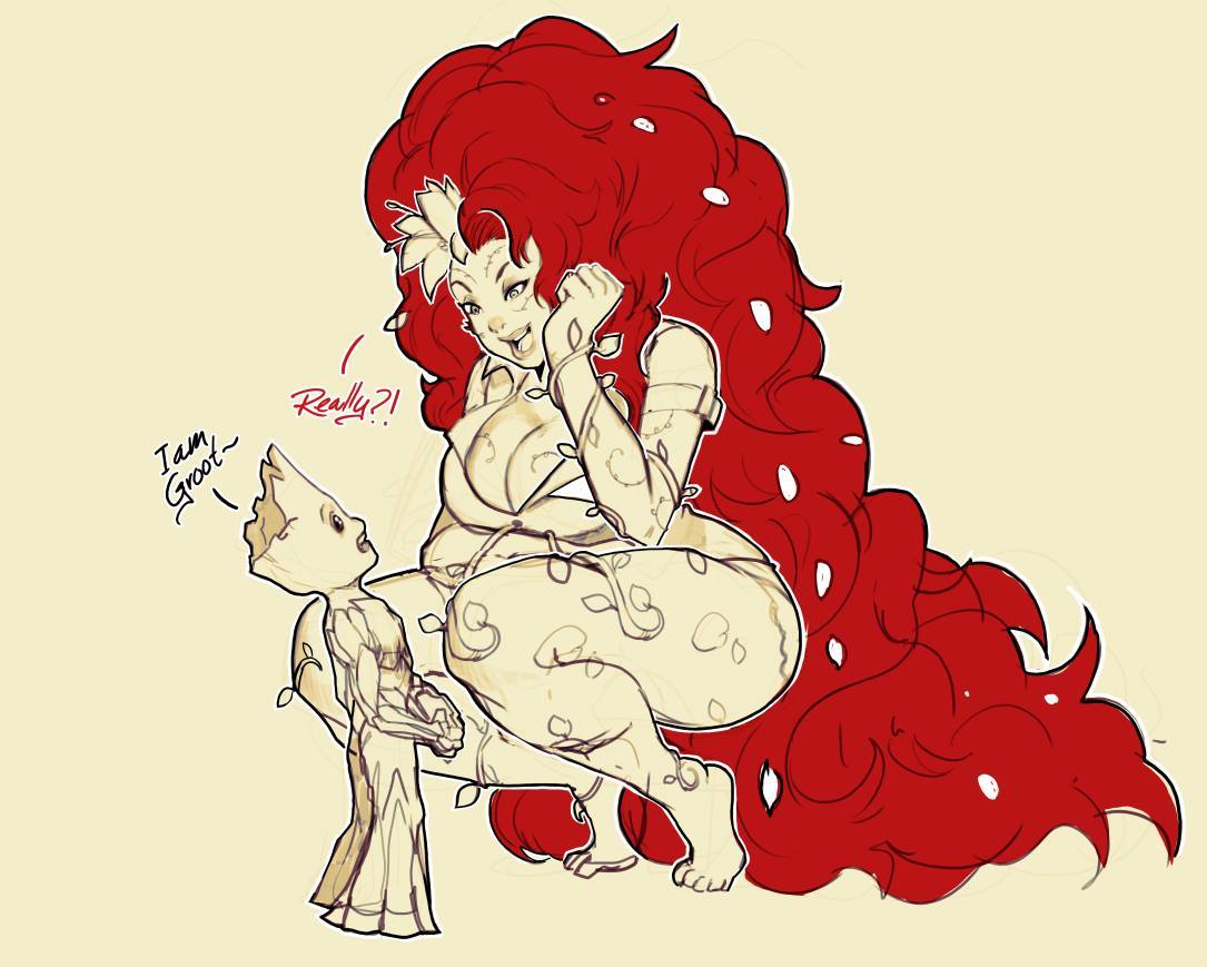 tovio-rogers: today’s warmup was completing the ivy and groot sketch i did over