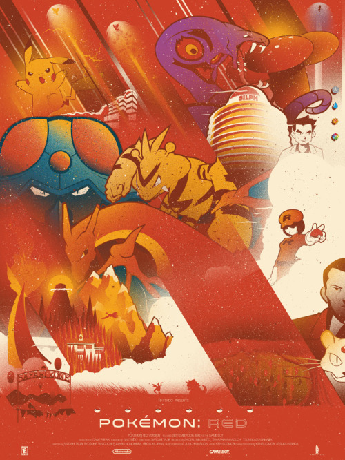 retrogamingblog:  Pokemon Red and Blue Posters by MarinkoIllustration  I’m in love.