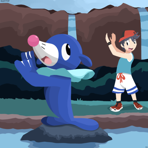 sleepysealion:Pose! (Done as a request for @imjustherefortheart of Popplio striking a cool pose)