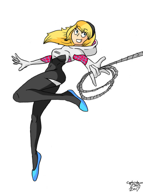 I drew some Spider Gwen. Also, I recently started using a new type of pen, and I quite like it so far. 