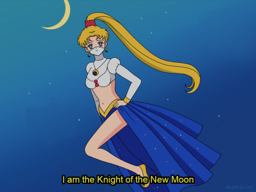 New Moon Knight (Fake Animation Cel)Usagi Tsukino as the Moonlight Knight. Art by Mishihime