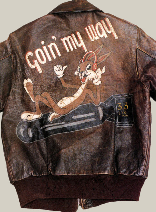 chrisgaffey:WAR PAINTWWII USAAF Type A-2 leather flight jacket artwork 