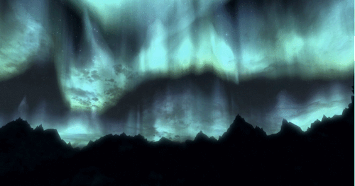 melrutaskyrim:  Skyrim’s light blue auroras are so beautiful.