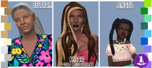 simthing-clever: Black History Month Witching Hour Hair Dump 10 Defaults &amp; extras. Meshes re