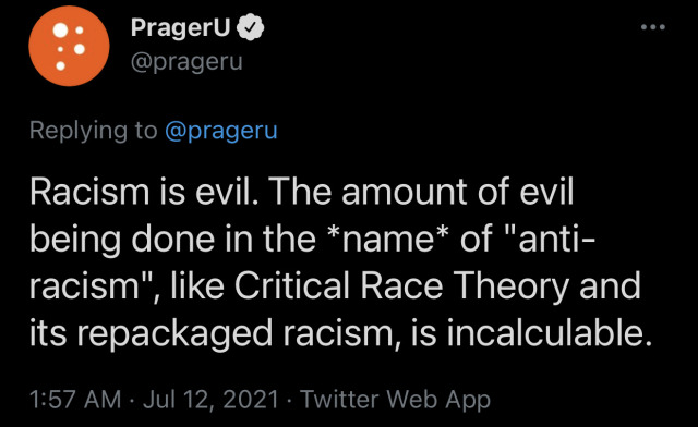 reverseracism:“Racism is a value this country was founded on but CRT is wrong and racist”“Racism is evil, addressing and fighting racism is also evil”