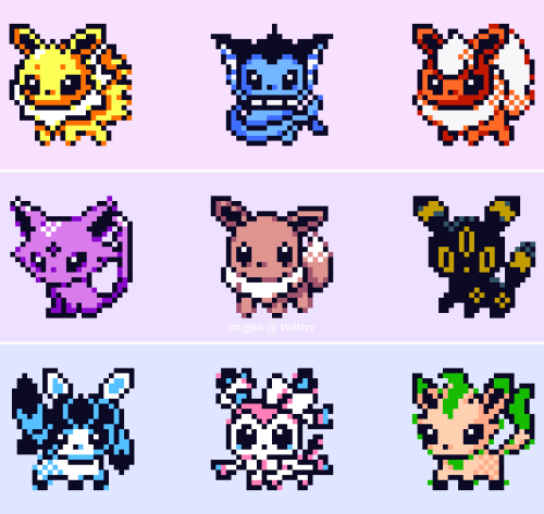 pokemon-personalities:remember the cute eeveelution/tamagotchi collab? i decided to give them some c