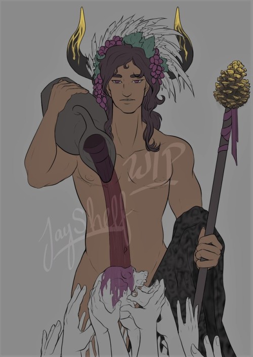 jayshelf: WIP - Dionysus Starting off my new years resolution to draw more!  Really enjoying th
