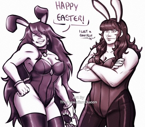 Happy Easter ‍♀️Nem got Lilith into the bunny girl outfit & Aizawa lost his shit. The rest of th