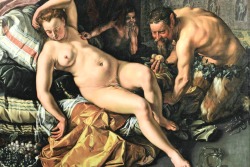 Hendrick Goltzius (Venlo 1558 - Haarlem 1617); Jupiter and Antiope, 1612; oil on canvas, 178 x 122 cm