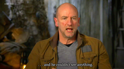 notmydate:  Graham McTavish and Dean O’Gorman describe filming the Stone Giants sequence with Martin Freeman. I can’t fucking see anything! What’s going on? 