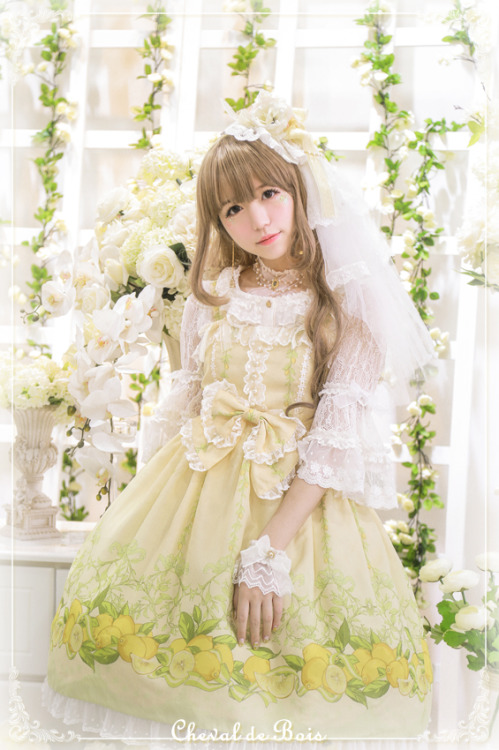 truth2teatold: Cheval de Bois Lemon Garden series preorder - jumperskirt, one piece dress, high wai