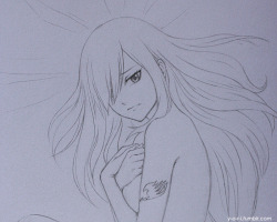 y-o-r-i:  Erza doodle. Yay! Looks kinda sad…