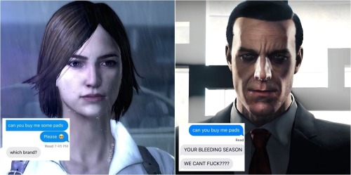 bruhvik:The Evil Within characters vs. ‘can you buy me pads’ texts(sequel of this)