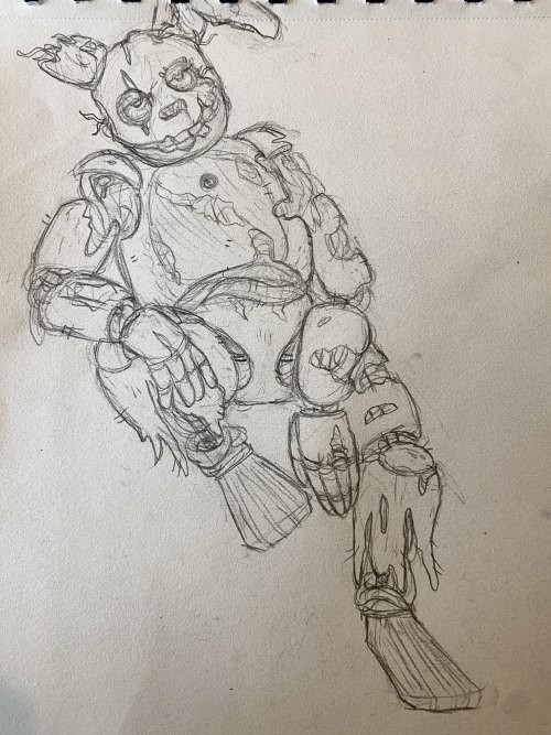 Springtrap fan art, as Security Breach is drawing the FNAF fans out of their cave. Pretty happy with