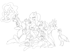 littlerubyrue:  littlerubyrue:  littlerubyrue:  working on the group pic, my hand has been alright today so ill go until it starts being uncomfortable, want to join in on the fun? reblog this post with a ref   here is where we are at now, I will ad more