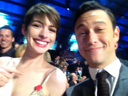 hitrecordjoe:  Annie tore the strap on her dress, but luckily I had a pin :o)