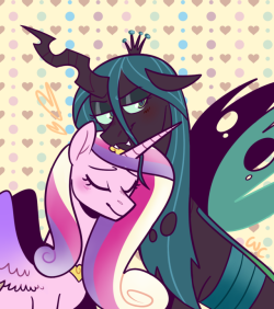 supericebeam:  Chrysalis eats love, Cadance is the princess of love, Chrysalis+Cadance= happiness for everyone… expect Shining Armor, I’m sorry(maybe he can join them ;) )