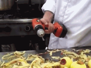 gifcraft:  Peeling Apples With Power Drill 