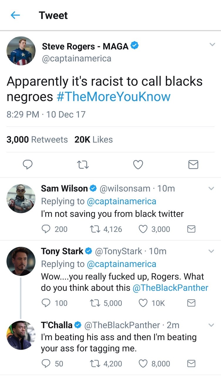 okayysophia:  wakandamama: thehighpriestofreverseracism:  I’m T'challa 💀💀💀