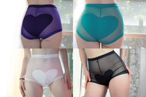 wickedclothes: Heart Underwear These underwear are a sheer mesh except two hearts that decorate them