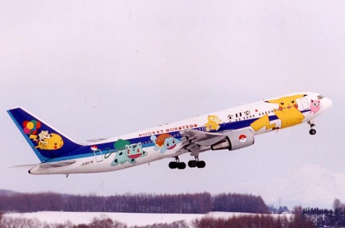 Three of the earlier, Gen I era Pokémon Jets. All Nippon Airlines starting painting some of their je